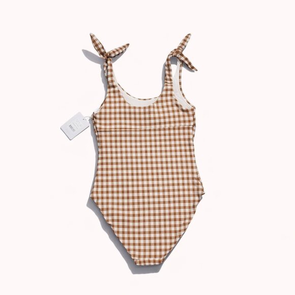 Andie Swim The Mandalay One Piece Women's Size XS Gingham Sparrow Seersucker NWT - Picture 2 of 16